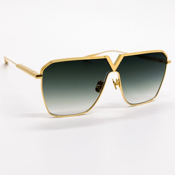 NEW VALENTINO SUNGLASSES UNISEX GOLD/GREEN V-GOLDSHIELD VLS-137C EYEWEAR main image 8